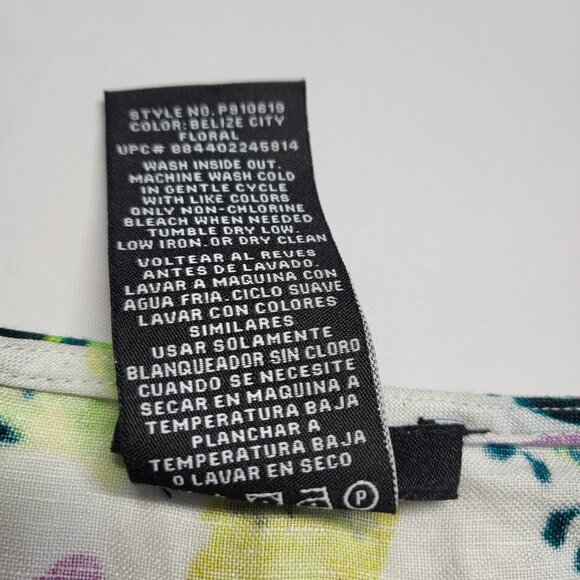 Premise Womens Top Large Linen Blend Boho Floral Lace Accent Coastal Cottagecore - Picture 5 of 14